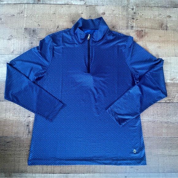 LOHLA Sport Long Sleeve Quarter Zip Size XL Navy Black Geometric Print - Picture 1 of 7